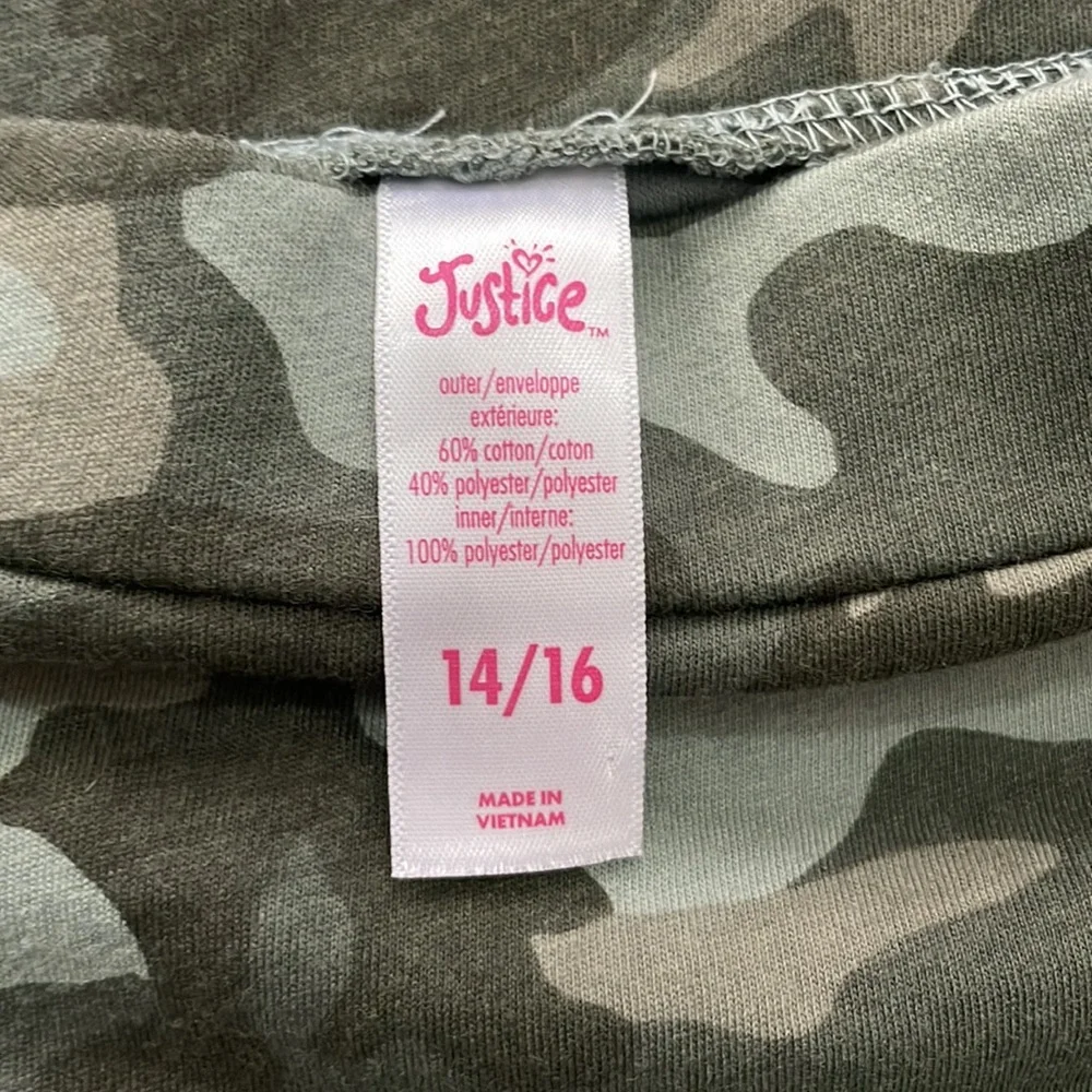 Justice Skort Camo Size 14/16